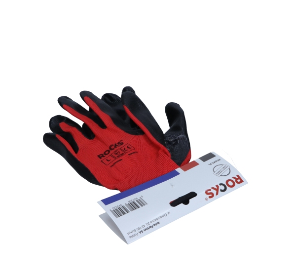 ROOKS OK-09.0008 Poliészter-Nitril Kesztyű, L-Es Méret, 1 Pár